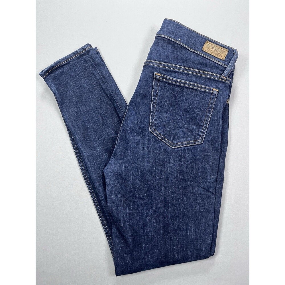Polo Ralph Lauren Dark Wash Skinny Jeans 32x29 Slimming Stretch Denim
